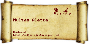 Multas Aletta névjegykártya